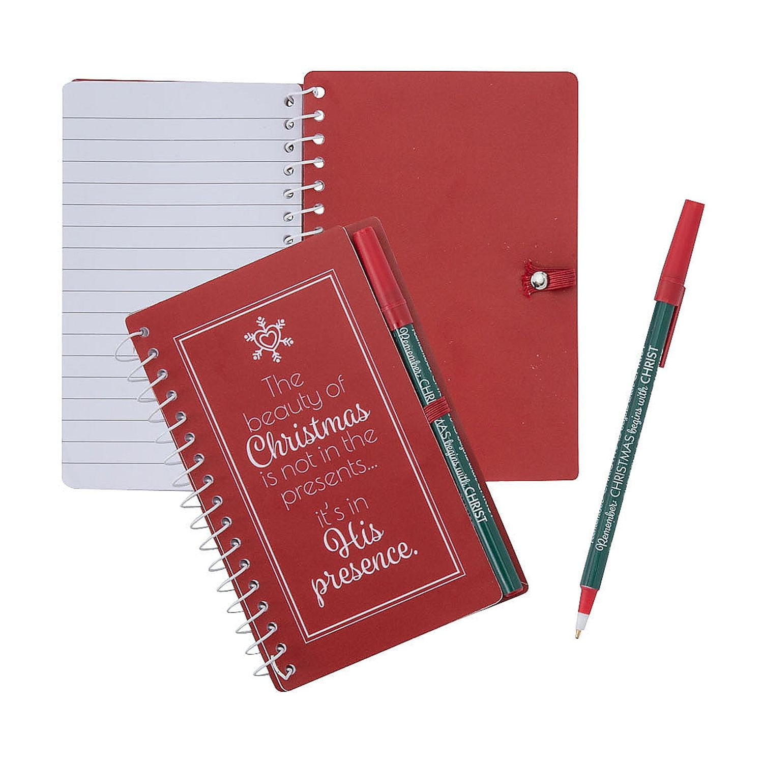 Fun Express Religious Christmas Spiral Notepads with Pen for 12 - 4 1/2" x 6"