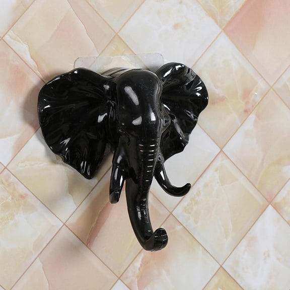 Elephant Head Wall Hook, Hanger Animal Shaped Coat Hat Hook, Heavy Duty, Rustic Decorative Home Decoration Accessory, Gift