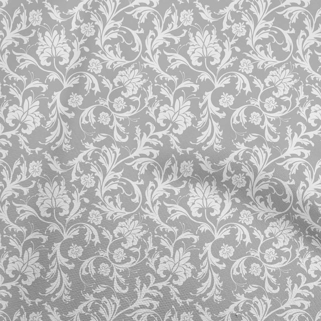 oneOone Viscose Jersey Gray Fabric Asian Floral Sewing Craft Projects Fabric Prints By Yard 60 Inch Wide
