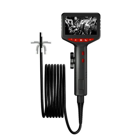 6mm Two-Way Articulating Borescope Industrial Endoscope with 1M Articulated Snake Camera Video Inspection Scope 4.3inch