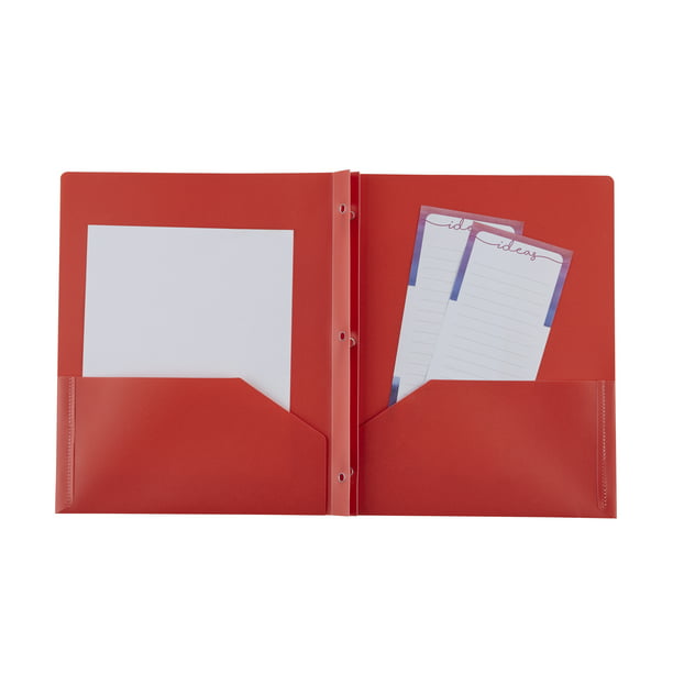 Pen + Gear 3Prong Plastic Folder, Red