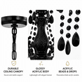 thumbnail image 4 of Black Crystal Chandelier 5-Light Small Acrylic Ceiling Lights with Adjustable Chain for Bedroom, Dining Room, 4 of 9
