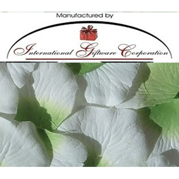 Lime Green / White - Two Tone - 100 Silk Rose Petals Wedding Favors - Solid Colors - Wedding Reception and Party Supplies