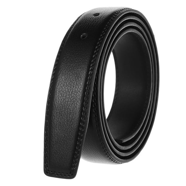Cinturón Minnieouse para hombre Piel de vacuno resistente al desgaste sin hebilla Negro