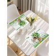 thumbnail image 5 of Happy St. Patrick's Day Placemats Set of 6, Spring Green Lucky Clovers Leaf Placemats for Dining Table, Place Mats for Kitchen Tabletop, Waterproof Wipeable Dining Table Mats Set, 5 of 9