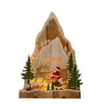 thumbnail image 2 of Xihbxyly Adornos Navideños Iluminados de Madera con Diseño de Papá Noel y Muñeco de Nieve, Decoración Festiva de Escritorio, Luz de Noche y Centro de Mesa, Decoración para Fiestas, Funciona con Pilas, 2 of 7