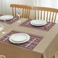 thumbnail image 3 of Red and White Christmas Folk Pattern Summer Placemats Table Placemats Set Of 4-Linen Kitchen Washable Placemats Table Mats 11.8"x17.7" Non-Slip Heat Resistant, 3 of 6