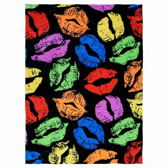 Colorful Kisses Soft Plush 50x60in Blanket