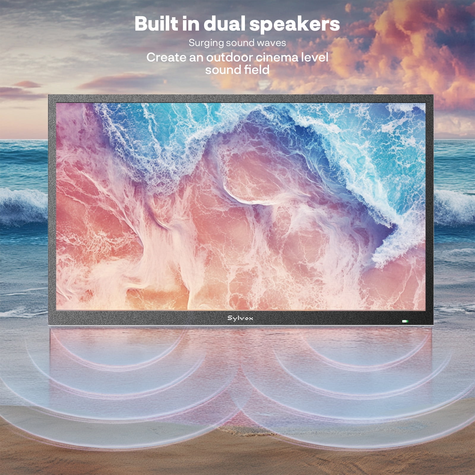 SYLVOX Outdoor TV, 32" 2K 1500nits Smart Google TV, IP55 Waterproof TV for Full Sun (Pool SE NEW)
