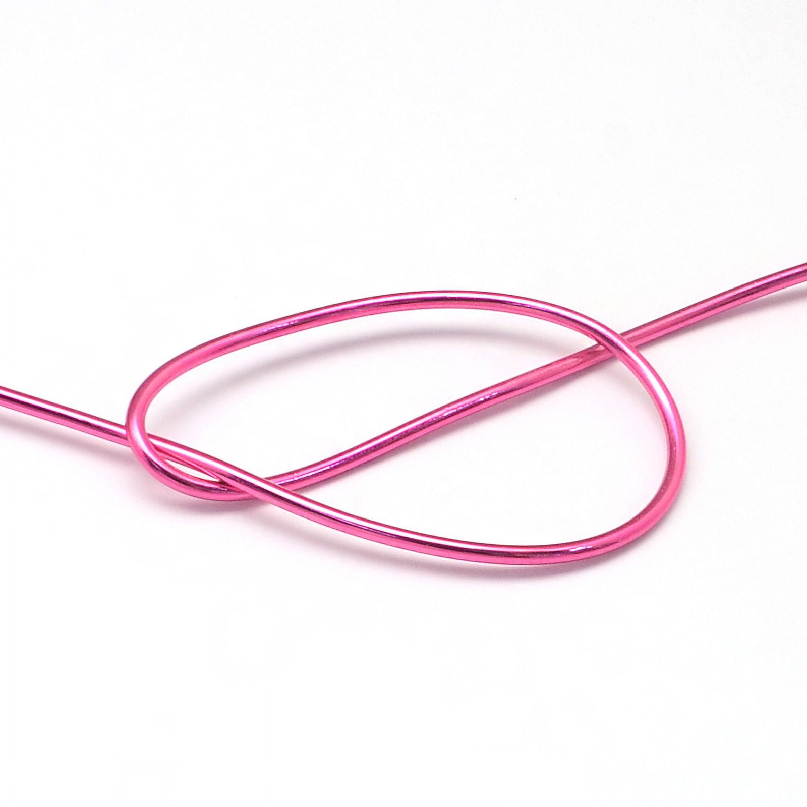 500gs Round Anodized Aluminum Wire Bendable Metal Craft Wire for DIY Jewelry Craft Making Deep Pink 6 Gauge 4mm 16m/500g(52.4 Feet/500g)