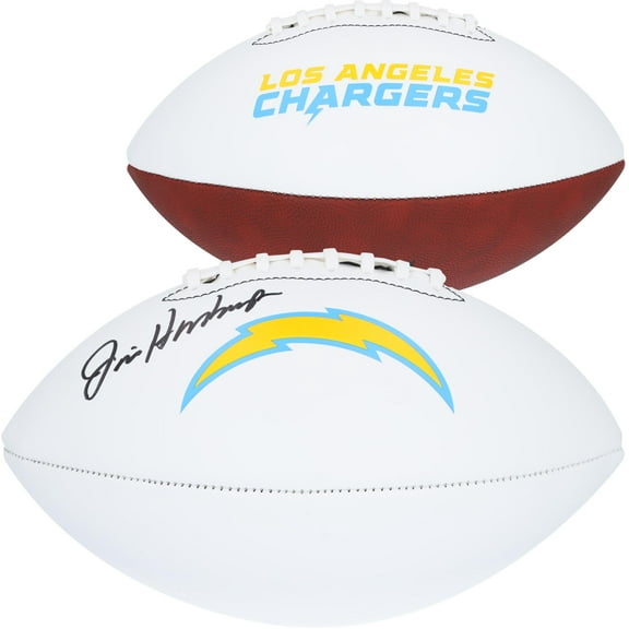 Jim Harbaugh Los Angeles Chargers Autographed Franklin White Panel Football - Fanatics Authentic Certified