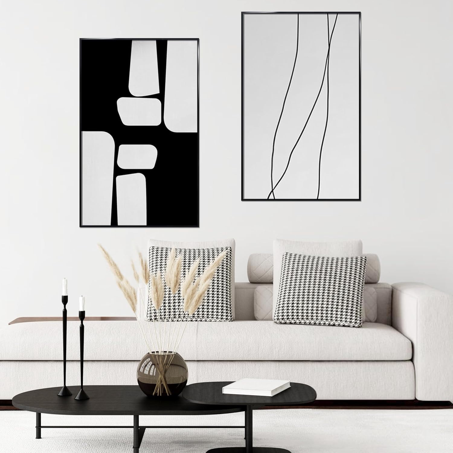 VIOLABBEY 24x36 Poster Frame Set of 5, Black Picture Frames for Wall Mounting Vertically or Horizontally, Gallery Wall Frame