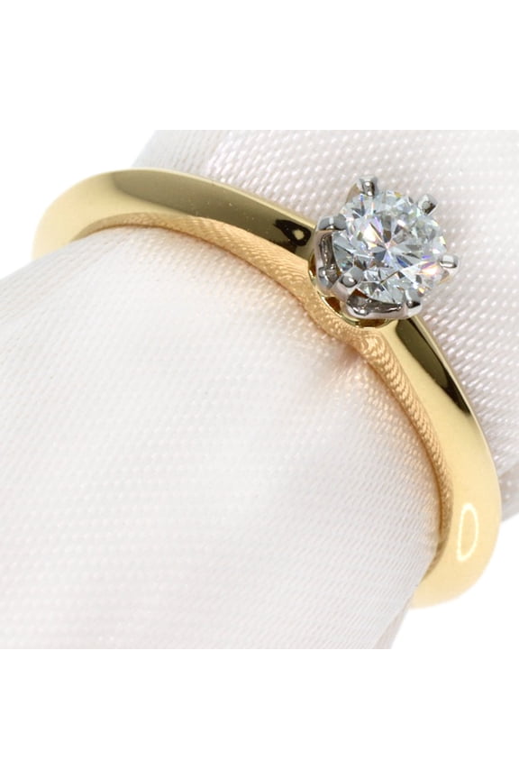 Pre-Owned Tiffany & Co. Solitaire Diamond Ring, 18K Yellow Gold/PT950, Women's.