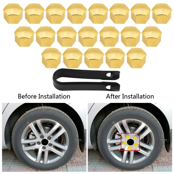 Cubierta del cubo de la rueda, 20 piezas, 17 mm, cubierta universal para tuercas de rueda de automóvil, cubierta para tuercas de rueda, diseño de última generación