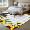 thumbnail image 5 of 5x7 Area Rugs for Living Room, Farmhouse Cow Non Slip Area Rugs for Kitchen Bedroom Entryway, Pastoral Sunflower Botanical Gray Plaid Washable Carpet Runner Rug Floor Mats for Bedroom Home Decor, 5 of 9