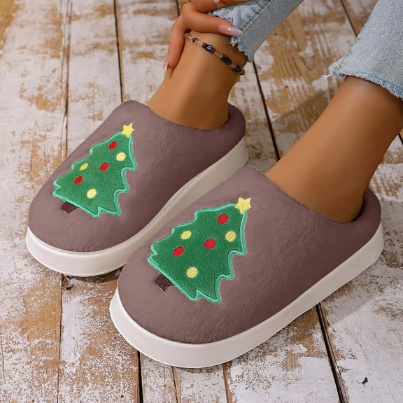 KANG Cute Thermal Slippers Indoor Floor Non Winter Slippers
