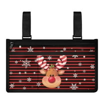 COEQINE Christmas Snowflake Elk Wheelchair Armrest Side Hanging Storage Bag Wheelchair Side Organizer Storage Bag Armrest Pouch Wheelchair Carrier Bag & Case for Adults