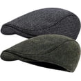 thumbnail image 1 of LAICAIW 2 Pack Newsboy Hats for Men Wool Blend Flat Cap Ivy Driving Hat, 1 of 7