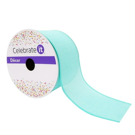 UPC: 0191518419696 | 2.5 Faux Linen Wired Ribbon by Celebrate It™ Décor