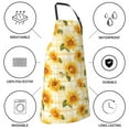 thumbnail image 5 of Pofeuu Light Yellow Plaid Sunflower Print Waterproof Apron with Pockets Adjustable Cooking Aprons Kitchen Bib for Baking Household Cleaning, 5 of 8