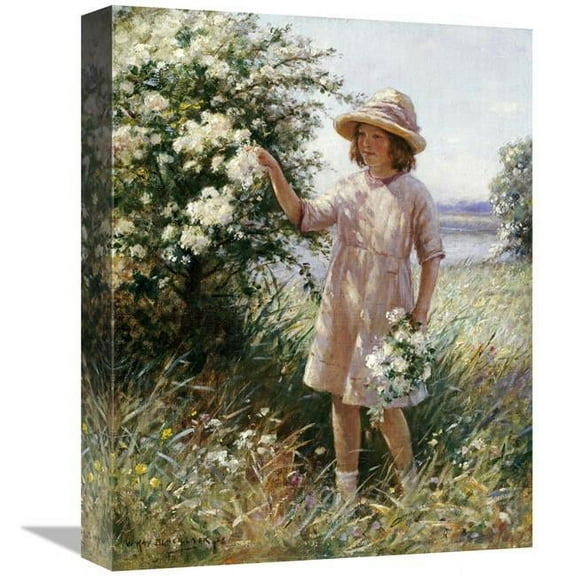 16 in. Picking May Blossom Art Print - William Kay Blacklock