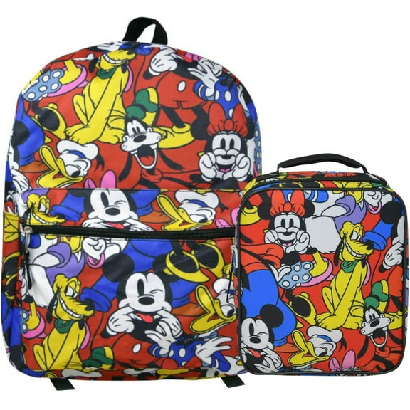 Mickey & Friends All Over Print Backpack with Lunch Bag Combo
