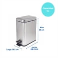 thumbnail image 4 of bote de basura Good & Good Cesto con tapa pedal metal cromado 5 L, 4 of 9