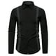 thumbnail image 2 of Blusa y camisa de manga larga con cuello vuelto para hombre, estilo casual, de moda, con botones y parches lisos, de poliéster., 2 of 7