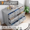 thumbnail image 3 of EDTara Commode Moderne en Bois à 7 Tiroirs avec Poignées Rondes en Nickel, Tiroirs Profonds pour Rangement dans la Chambre, le Salon, l'Entrée, 3 of 8