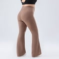 thumbnail image 5 of YHAJDS Womens Plus Size Pants Solid Color High Waist Tummy Control Flared Yoga Gym Sport Trousers for Women With Side Pockets, 5 of 6