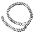 thumbnail image 3 of QQTDFG Men Chain Necklace Stainless Steel Curb Link Choker 12/15/17/19mm Christmas Gift-34 inch or 86cm-12mm width-Silver, 3 of 6