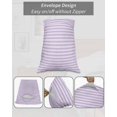 thumbnail image 7 of Purple White Stripe Pillow Covers King Size 2 Pack, Modern Minimalist Geometric Striped Soft Bed Throw Pillowcases Breathable Cooling Long Lumbar Body Pillow Sham Cover for Bed Sofa 20''x36'', 7 of 7