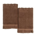 thumbnail image 3 of Superior Rolla Cotton Geometric Soft Bath Sheet Set of 2, Chocolate, 3 of 14