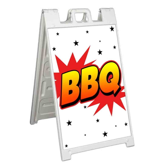 BBQ (24" X 36") Standard A-Frame Signicade, Includes Decal Applied To Stand