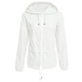 thumbnail image 5 of YUGYXL Women's Lightweight Raincoat Waterproof Packable Outdoor Windproof Hooded Active Rain Jacket White XL, 5 of 6