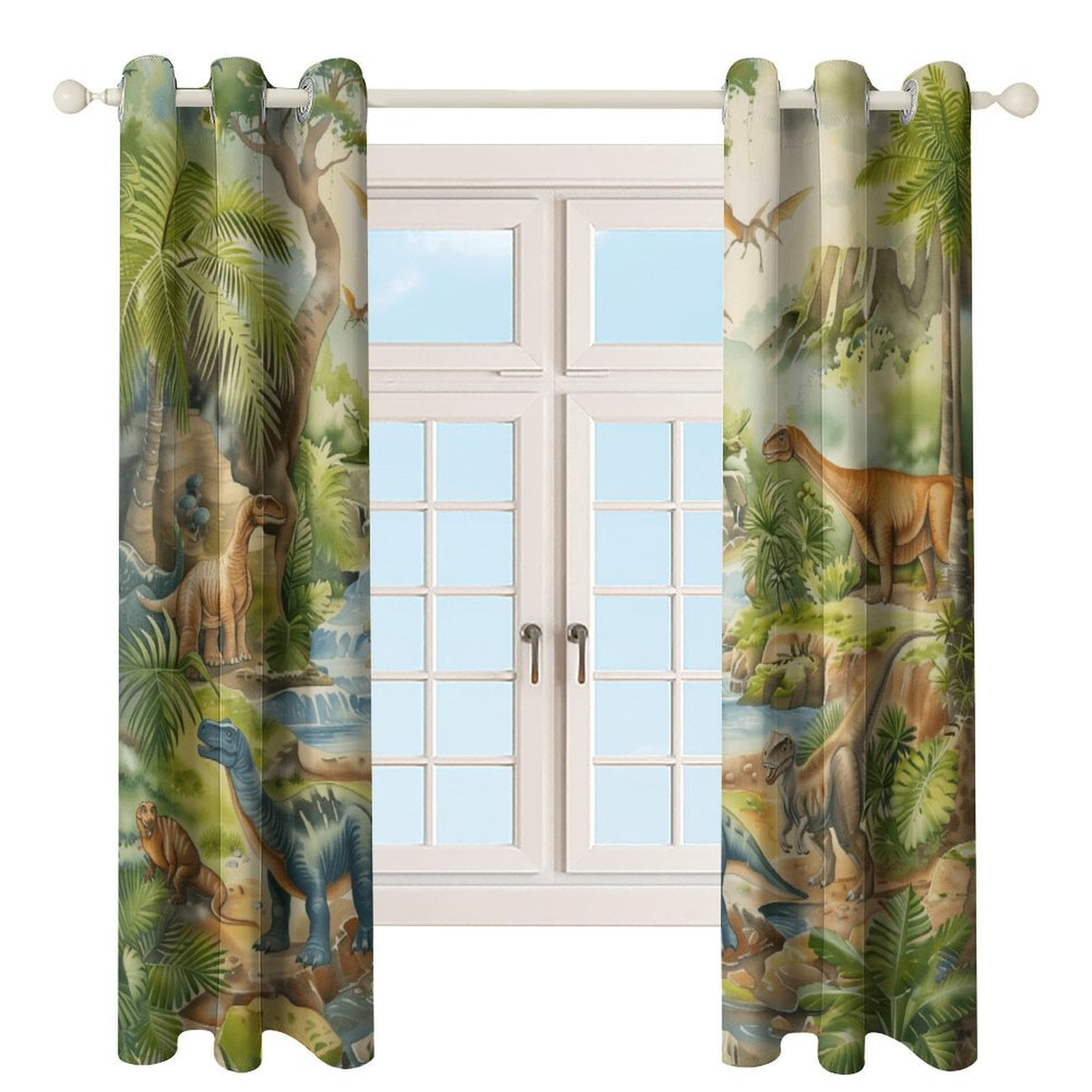 Jurassic Dinosaur Window Curtain Panels Grommet Blackout Curtains Blackout Curtains for Living Room