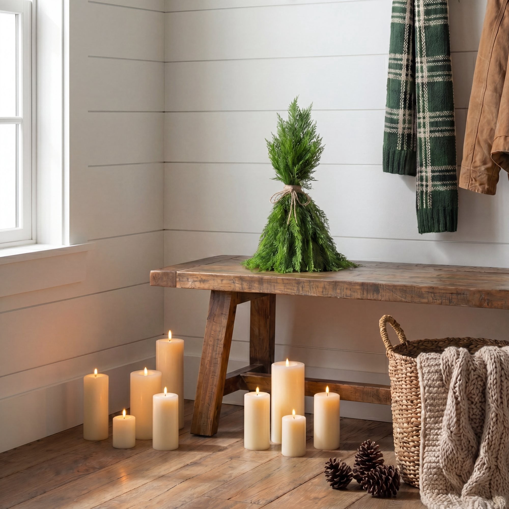 23in. Artificial Real Touch Christmas Cypress Standing Bundle
