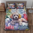 thumbnail image 2 of Watercolor Hello Winter Poodle Chill Christmas Welcome Quilt Bedding Set Poodles Dog Lover Gifts Idea 1 Blanket Bed Cover 2 Pillowcases - 00016, 2 of 5