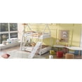 thumbnail image 5 of JERFIT Twin Over Queen House Bunk Bed with Climbing Ladder & Nets, Play Structure, White, Solid Wood & MDF Frame for Space Saving, 5 of 10