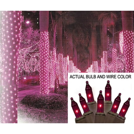 2' x 8' Purple Mini Christmas Net Style Tree Trunk Wrap Lights - Brown Wire