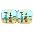 thumbnail image 3 of Uemuo African Women in Mountain Landscape (2) Printed 2 PCS Car Windshield Sun Shade, Auto Sun Heat and UV Rays Blocker, Foldable Automotive Front Window Sunshade Protector, 3 of 7