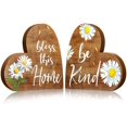 thumbnail image 1 of 2 Pieces Rustic Wood Home Sign Heart-Shaped Wood Sign Bless This Home Sign Be Kind Sign Inspirational Wood Block Sign Decoration for Holiday Home Farmhouse Table Room Shelf Decor, 1 of 7