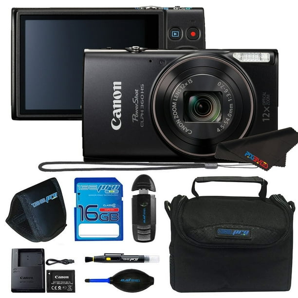 canon powershot elph 360 hs digital camera with accessory kit black