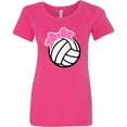 thumbnail image 3 of Inktastic Volleyball with Pink Bow Women's T-Shirt, 3 of 5