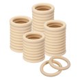 thumbnail image 1 of Unique Bargains 50Pack 65mm(2.6') Natural Wood Rings, 10mm Smooth Unfinished Wooden Circles, 1 of 7