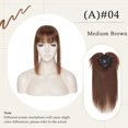 thumbnail image 4 of MY-LADY Clip In Remy Topper Hairpiece With Bangs Human Hair Clip On Toupee Wispy Bangs For Women Middle Part With Hair Loss Thinning Hair #04 Medium Brown, 4 of 8