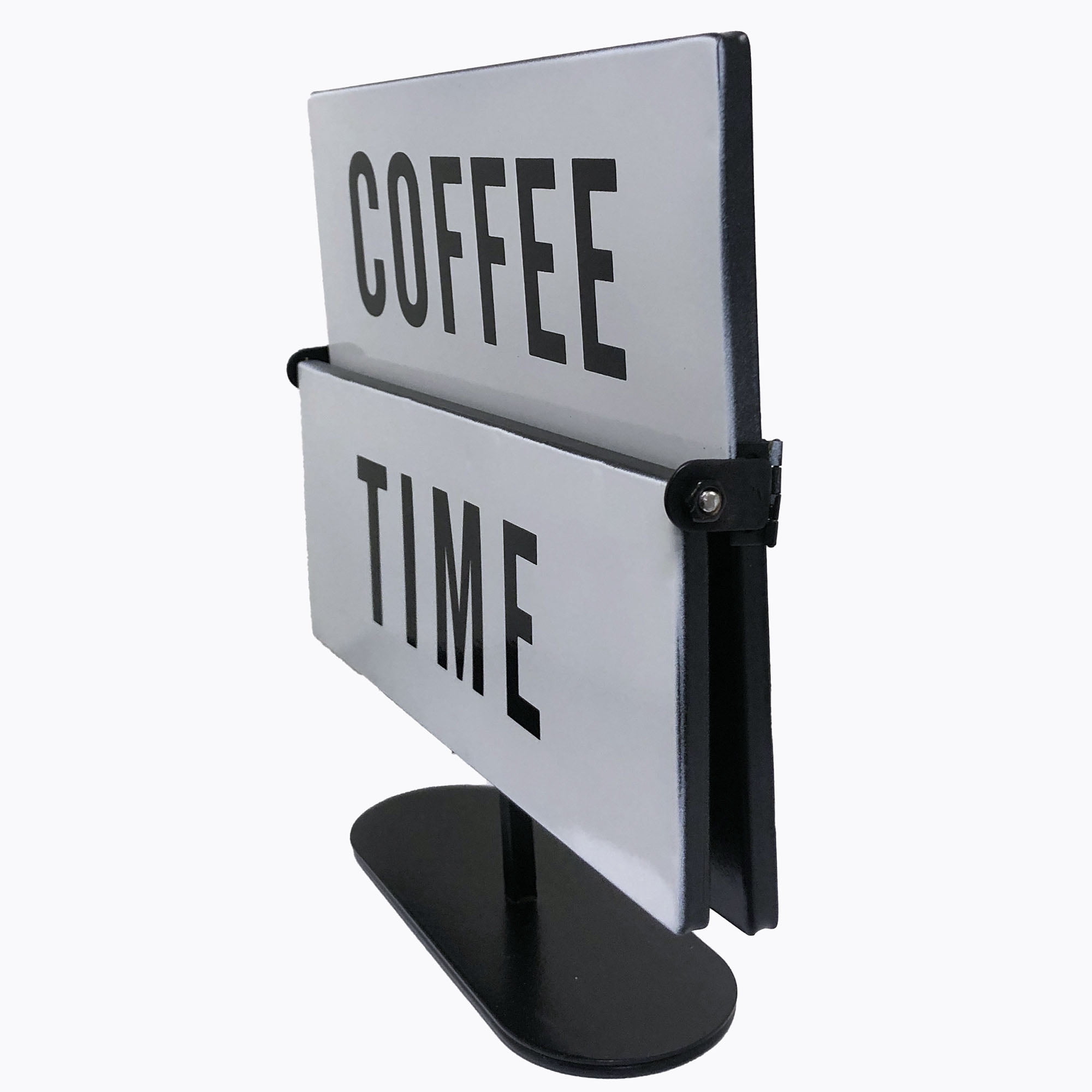 Crystal Art Gallery Mainstays Black & White Metal Wine and Coffee Tabletop Flip Sign, 7.9" x 8.5"