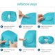 thumbnail image 4 of Almohada inflable de viaje, almohada inflable ajustable para el cuello, almohada inflable portátil en forma de U con máscara para los ojos, tapón para los oídos y bolsa de transporte, (verde ment, 4 of 5