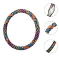 thumbnail image 4 of 36cm Ethnic Style Linen Car Steering Wheel Cover Multicolor Printing Pattern, 4 of 6