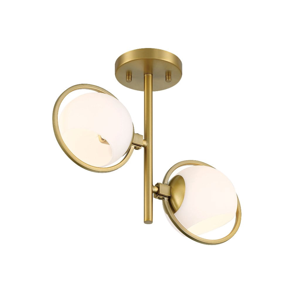 Designers Fountain Teatro 14.75 inch 2-Light Brushed Gold Modern Semi Flush Mount Ceiling Light, D296C-SF-BG